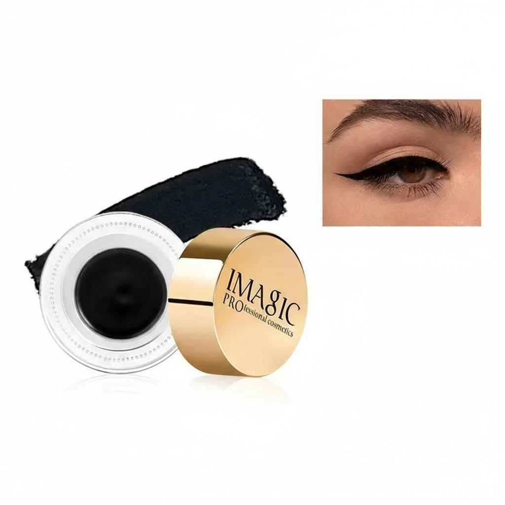 Eyeliner Waterproof Eyeliner Gel Makeup Cosmetic Gel Eye Liner with Brush 24 Hours Long-Lasting Black/White/Blue