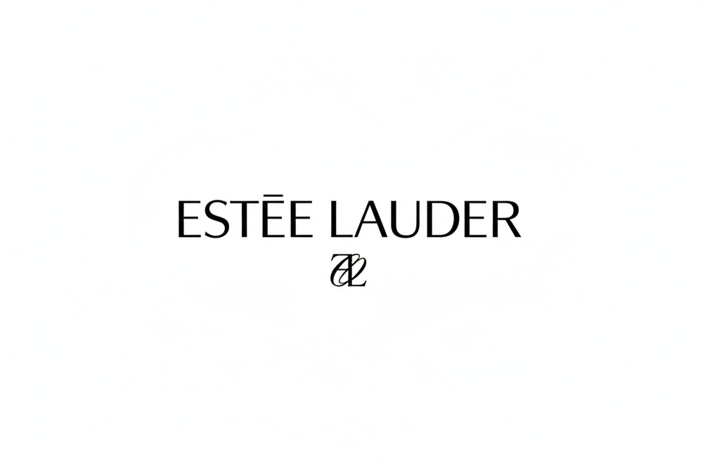 Estée Lauder logo noir sur fond blanc