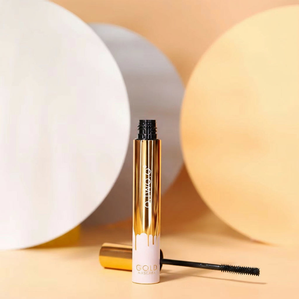 3D Mascara Lengthening Black Lash Eyelash Extension Eye Lashes Brush Beauty Makeup Long-Wearing Gold Color Mascara