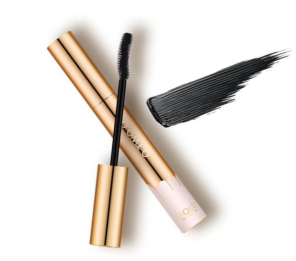 3D Mascara Lengthening Black Lash Eyelash Extension Eye Lashes Brush Beauty Makeup Long-Wearing Gold Color Mascara